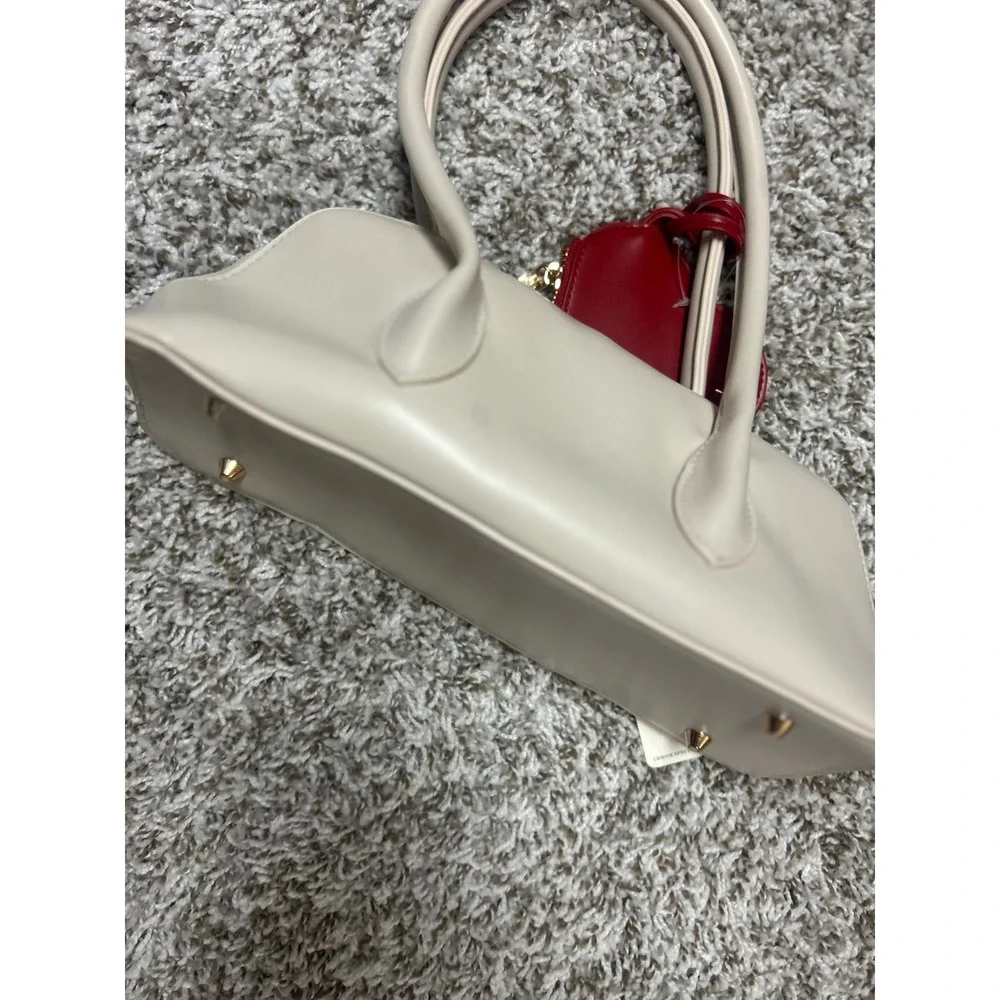 Urban Expressions Oatmilk Cream Handbag with Red Heart Charm 36956A